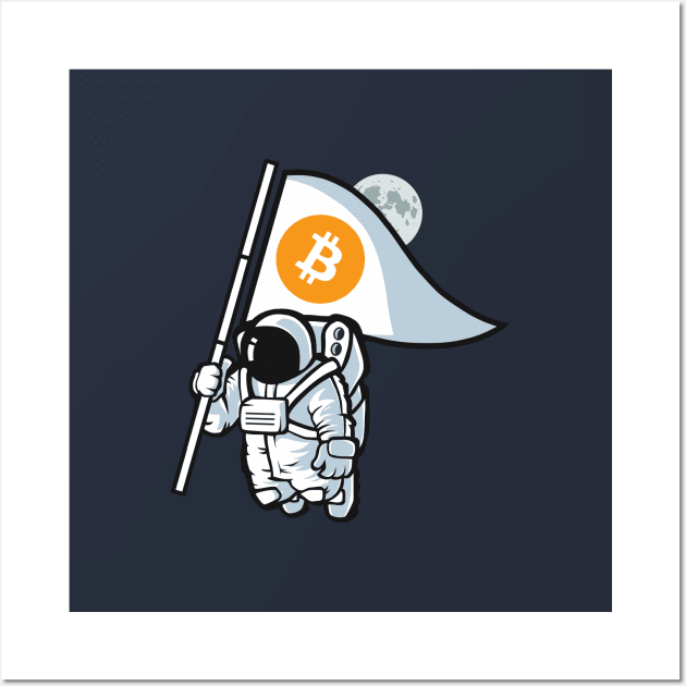 Bitcoin to the Moon - BTC - Crypto apparel Wall Art by Room Thirty Four